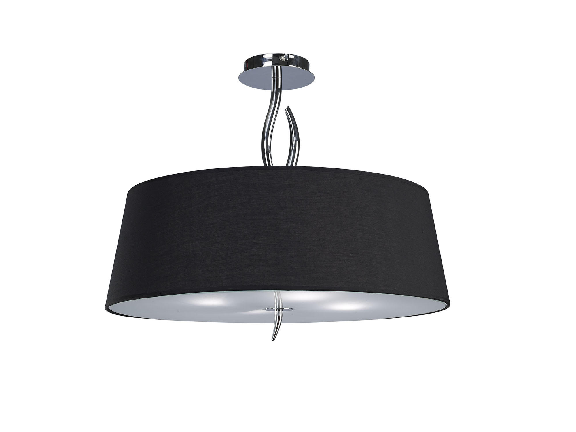 Ninette Polished Chrome-Black Ceiling Lights Mantra Semi Flush Fittings Ninette Polished Chrome-Black Ceiling Lights Mantra Semi Flush Fittings